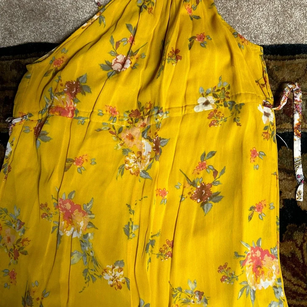 Floral Yellow One-Shoulder Dress - Picture 7 of 7